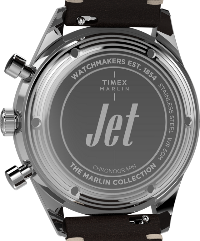 TW2Y24700 Marlin® Jet Quartz Chronograph 40mm Leather Strap Watch Caseback Image