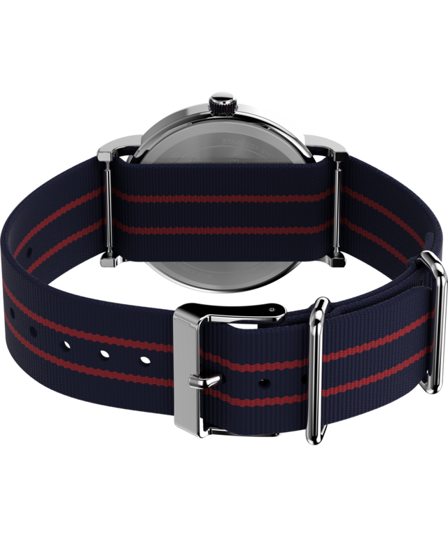 TW2Y31100 Timex x Peanuts® Weekender Joe Cool 38mm Fabric Strap Watch Caseback with Attachment Image