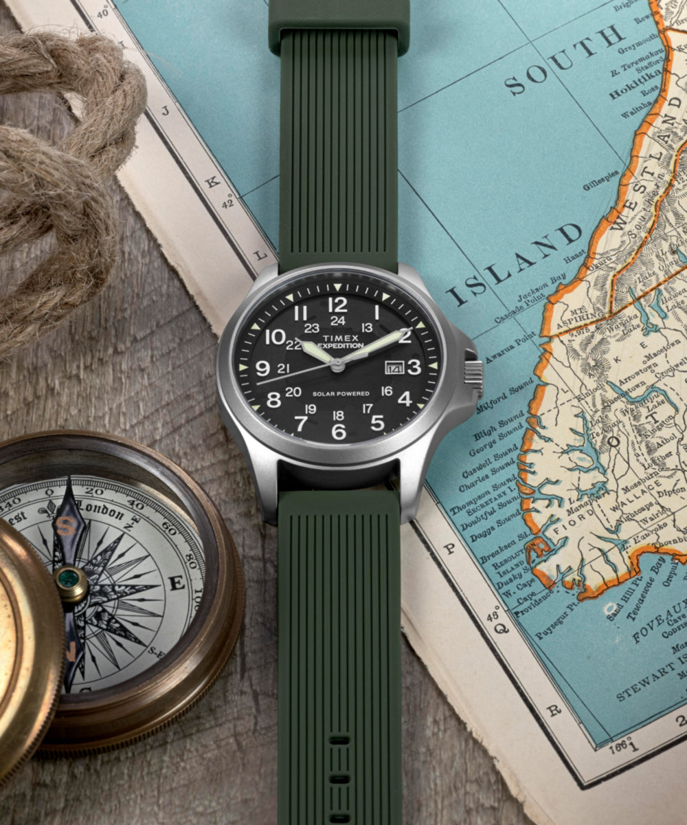 Timex 時計 ソーラー Expedition® Field Post Solar 41mm Silicone Strap Watch - TW2Y31600