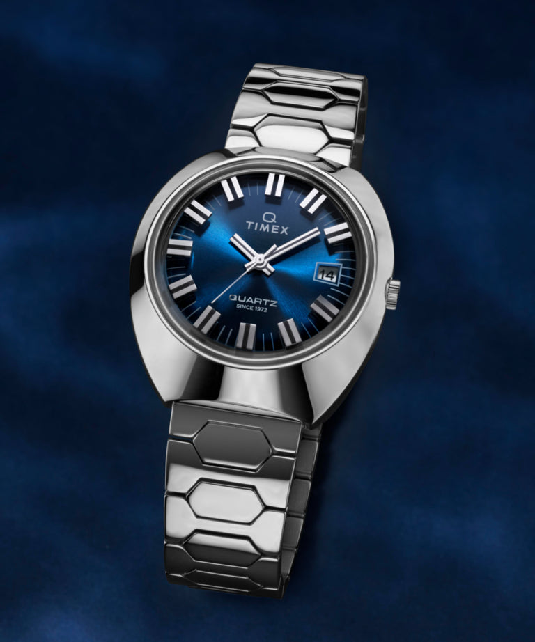 TW2Y33100 Q Timex® 1972 Time Machine Reissue 39mm Stainless Steel Bracelet Watch Campaign Key Silhouettes (Beauty shots) Image