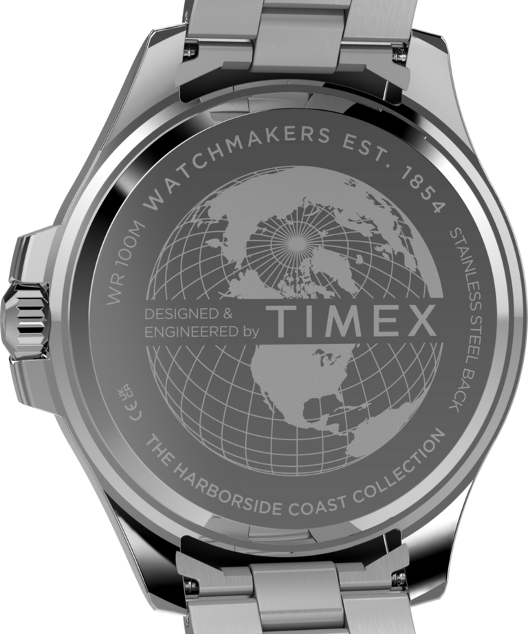 TW2Y33200 Harborside Coast Multifunction 43mm Stainless Steel Bracelet Watch Caseback Image