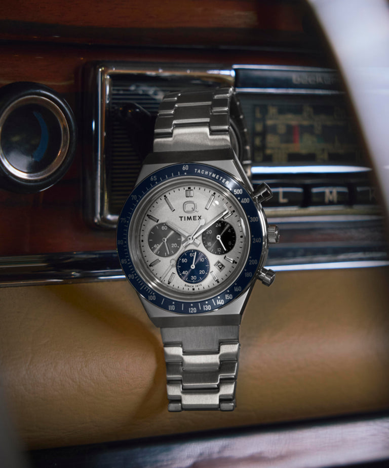 TW2Y36200 Q Timex® Chronograph 40mm Stainless Steel Bracelet Watch Collab Additional Image