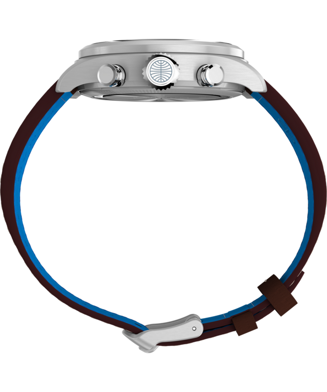 TW2Y38700 Timex x Pan Am® Waterbury Ace Chronograph 41mm Leather Strap Watch Profile Image