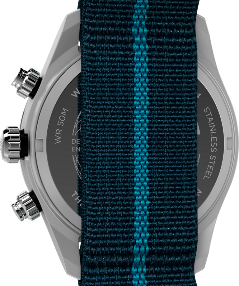 TW2Y39000 Waterbury Heritage Chronograph 39mm Fabric Strap Watch Caseback Image
