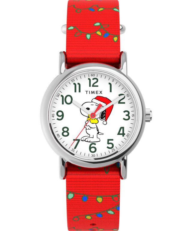 TW2Y39500 Peanuts® x Timex Weekender Snoopy Santa Hat 31mm Fabric Strap Watch Primary Image