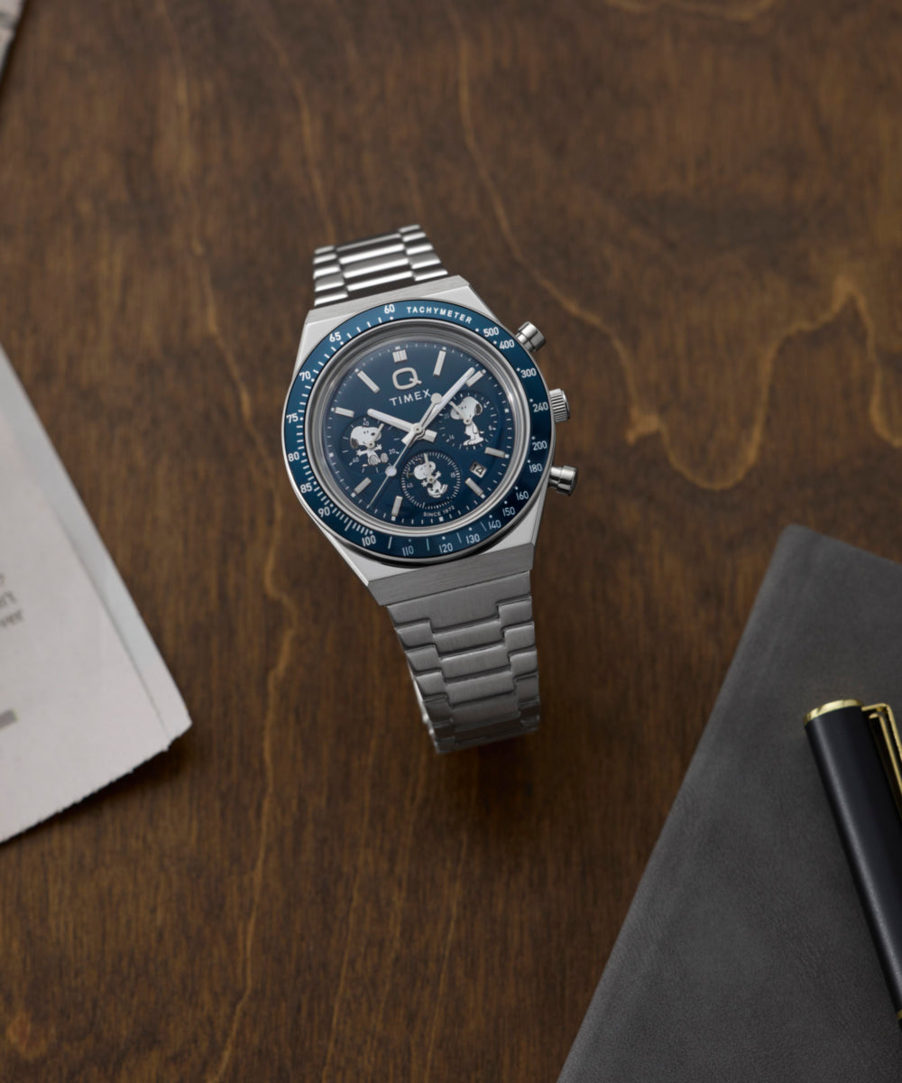 Peanuts® x Q Timex® Chronograph 40mm Stainless Steel Bracelet