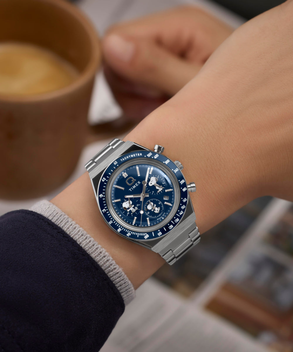カンテツ　オーバフロー1200600600 Peanuts® x Q Timex Chronograph 40mm Stainless Steel Bracelet Watch