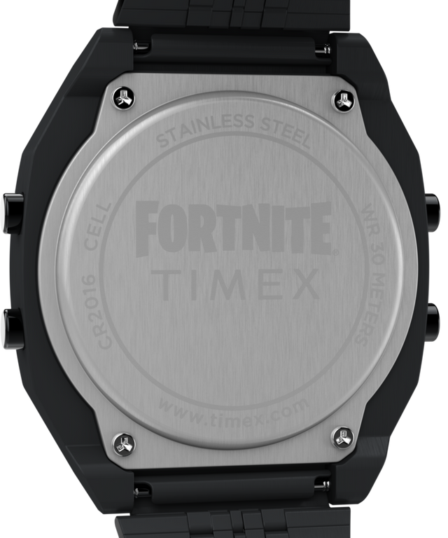 TW2Y46000 Timex x Fortnite T80 36mm Stainless Steel Bracelet Watch Caseback Image
