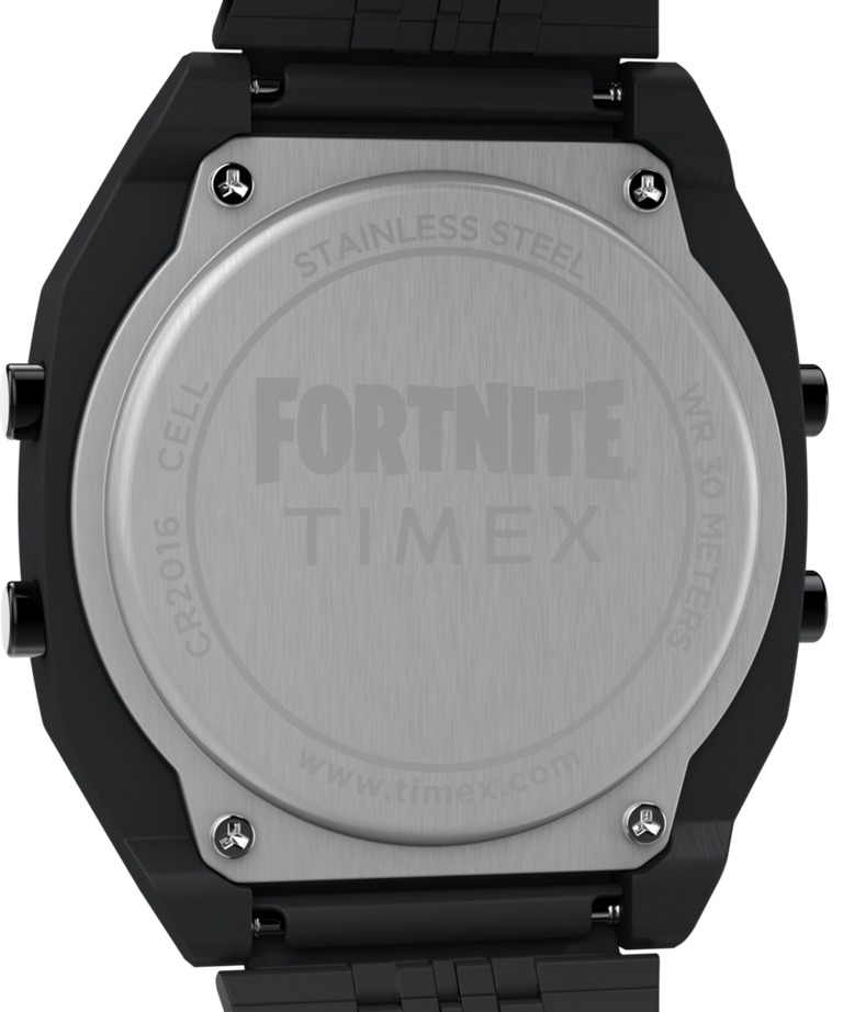 TW2Y46000 Timex x Fortnite T80 36mm Stainless Steel Bracelet Watch Caseback Image