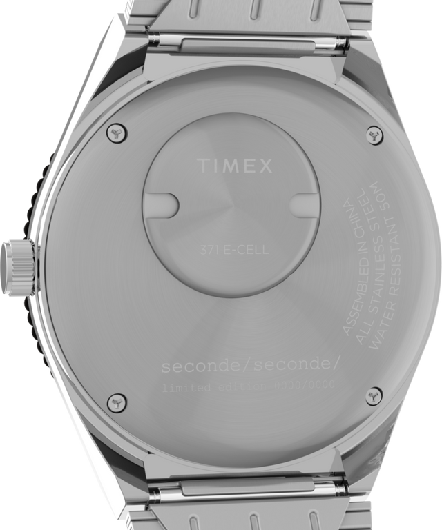 TW2Y48200 Timex x seconde/seconde/ 38mm Stainless Steel Bracelet Watch Caseback Image