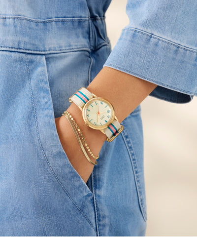 TW2Y49800 Marlin® 34mm Fabric Strap Watch  Alt Wrist Shot 1 Image