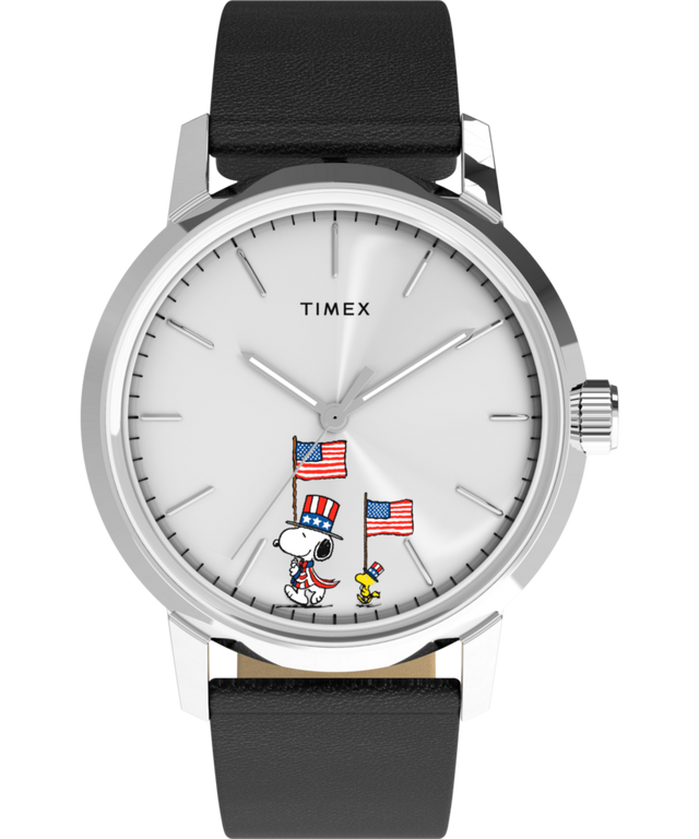 TW2Y50300 Peanuts® x Timex Marlin® Automatic Americana 40mm Leather Strap Watch Primary Image