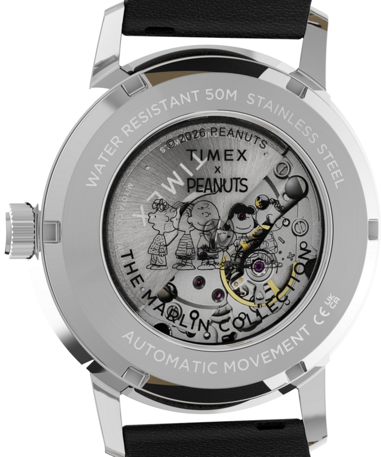 TW2Y50300 Peanuts® x Timex Marlin® Automatic Americana 40mm Leather Strap Watch Caseback Image