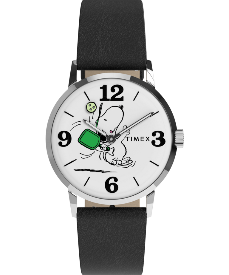 TW2Y50400 Peanuts® x Timex Marlin® Pickleball 38mm Leather Strap Watch Primary Image