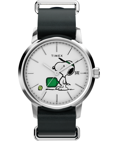TW2Y50500 Peanuts® x Timex Marlin® Automatic Pickleball 40mm Leather Strap Watch Primary Image