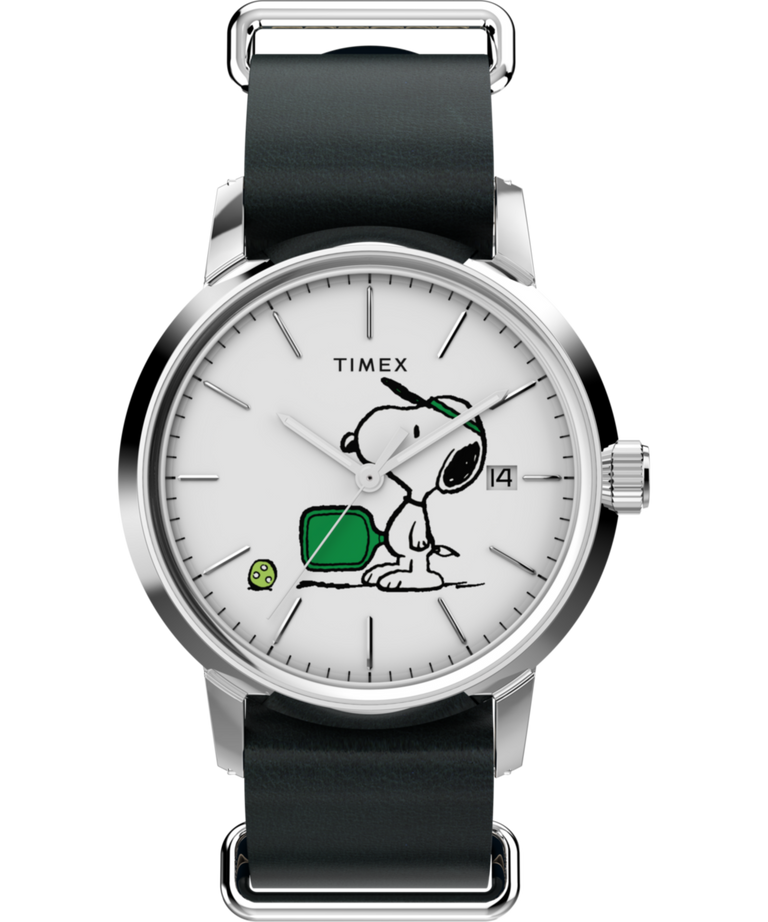 TW2Y50500 Peanuts® x Timex Marlin® Automatic Pickleball 40mm Leather Strap Watch Primary Image