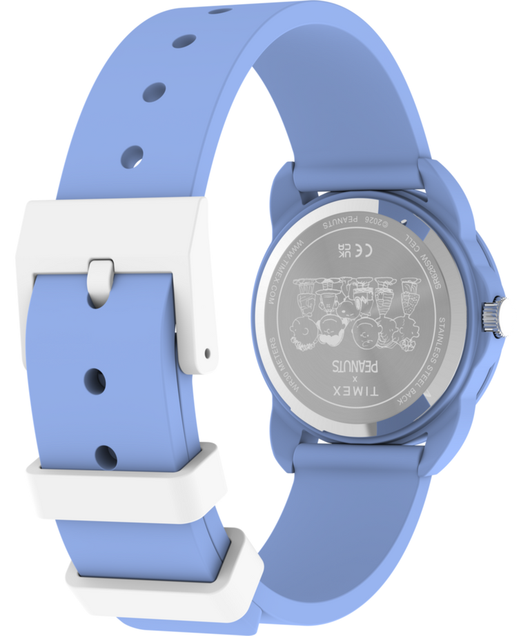 TW2Y51100 Peanuts® x Timex Youth Spring 30mm Silicone Strap Watch Caseback with Attachment Image