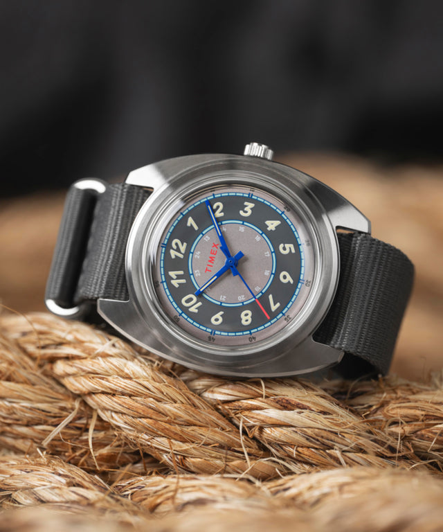 TW2Y52300 Worn & Wound x Timex Storm 37mm Fabric Strap Watch Campaign Key Silhouettes (Beauty shots) Image