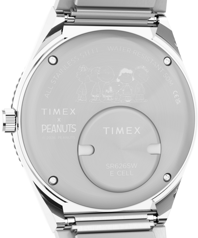 TW2Y52700 Peanuts® x Q Timex® 36mm Stainless Steel Expansion Band Watch Caseback Image