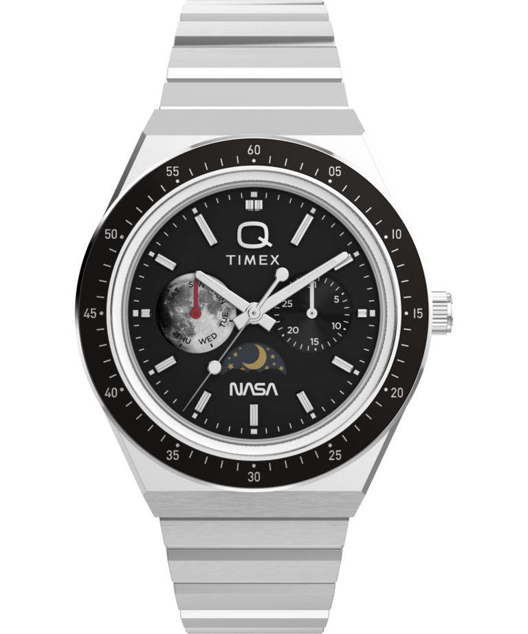 TW2Y56700 Q Timex NASA 40mm Stainless Steel Bracelet Watch Primary Image