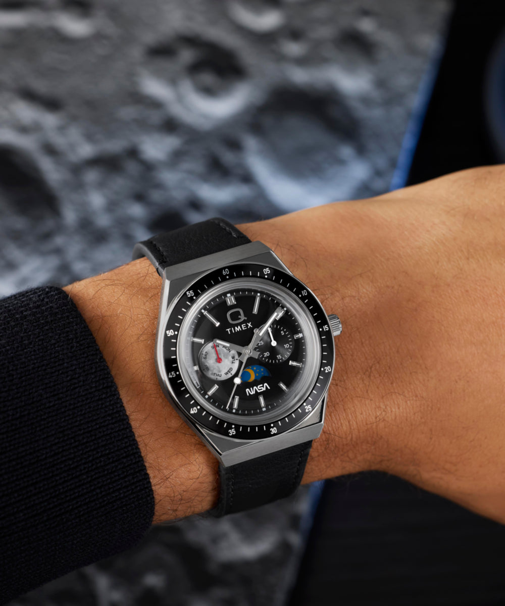 Q TIMEX x NASA（クォーツ）　送料込み Q Timex NASA 40mm Leather Strap Watch - TW2Y56800 | Timex CA