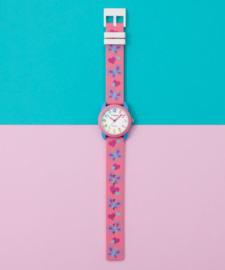 TW2Y59700 Timex Kids Time Teacher 30mm Silicone Strap Watch Campaign Key Silhouettes (Beauty shots) Image