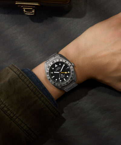 TW2Y63500 Expedition® Pioneer Titanium Automatic GMT 41mm Titanium Bracelet Watch Primary Wrist Image