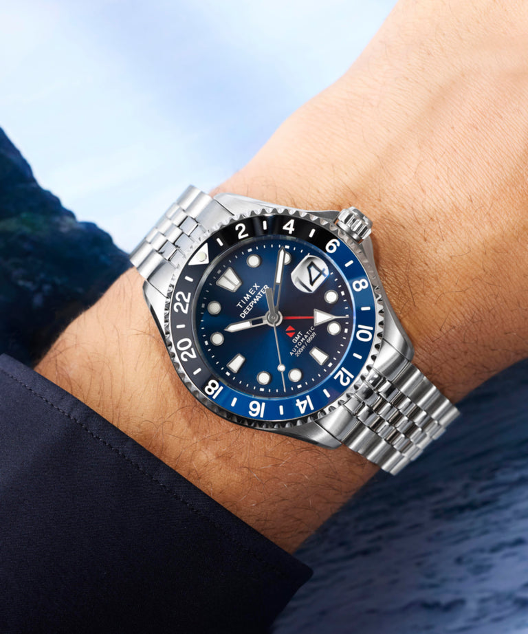 TW2Y64000 Deepwater Meridian 200 Automatic GMT 42mm Stainless Steel Bracelet Watch Primary Wrist Image
