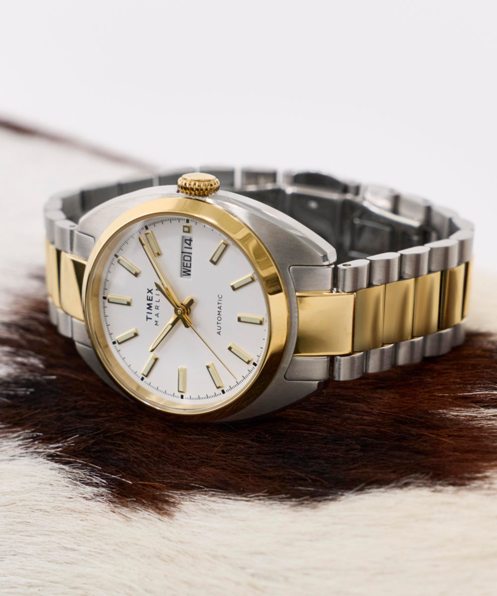 中古 TIMEX Marlin Automatic バーガンディ Marlin® Draper Automatic 37mm Stainless Steel Bracelet Watch