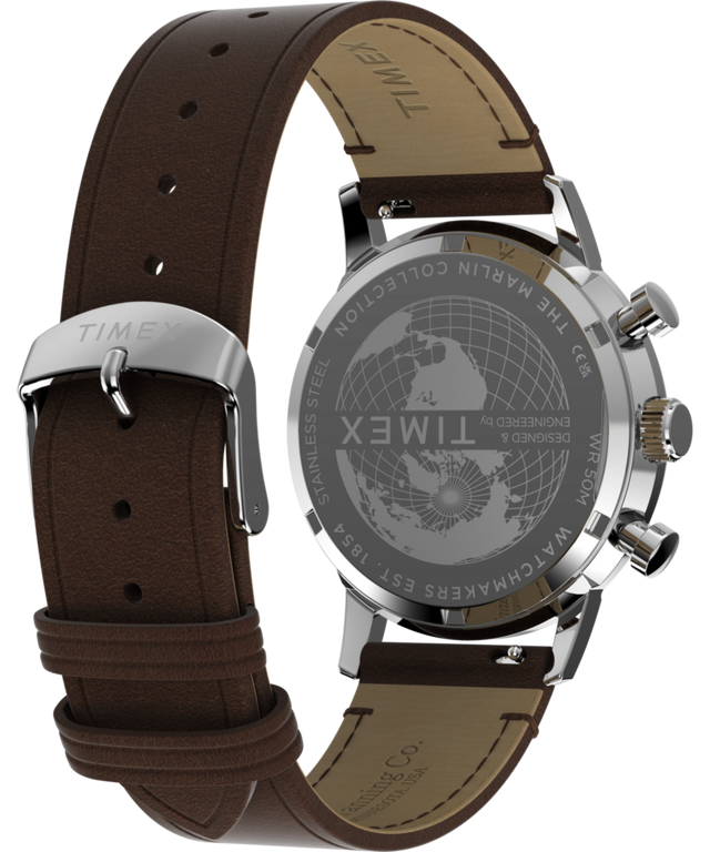 Marlin® Chronograph Tachymeter 40mm Leather Strap Watch