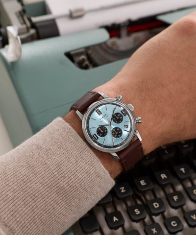 TW2Y66600 Marlin® Chronograph Tachymeter 40mm Leather Strap Watch Primary Wrist Image