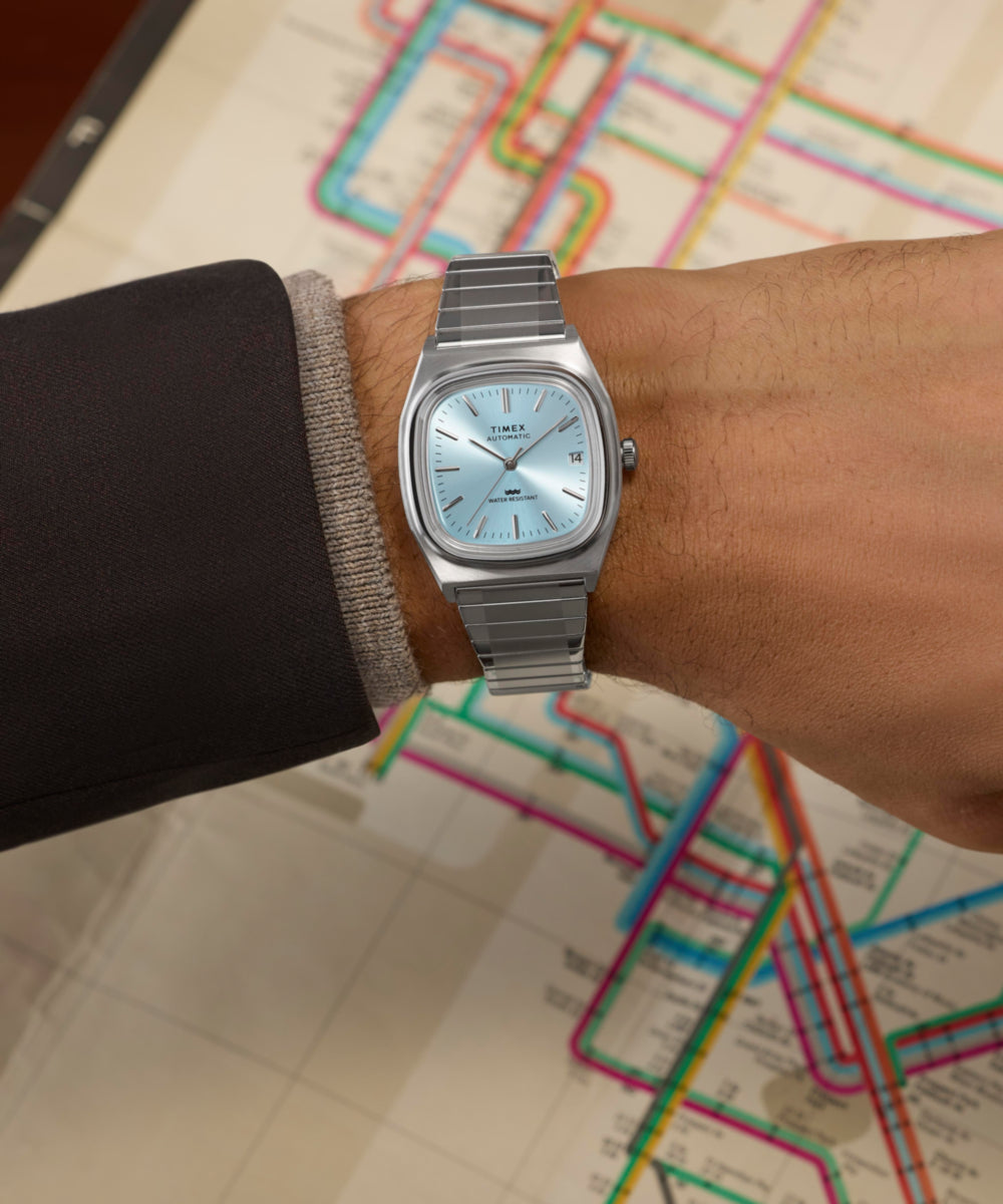 Timex® Automatic 1983 E Line 34mm Stainless Steel Expansion Band