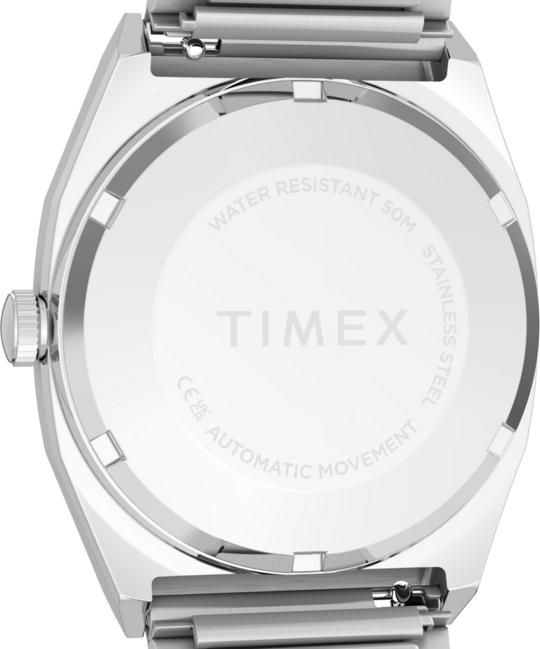 TW2Y66800 Timex® Automatic 1983 E Line 34mm Stainless Steel Expansion Band Watch Caseback Image