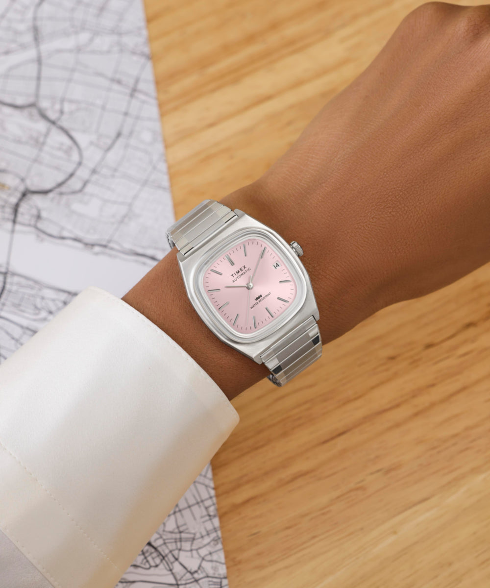 Timex® Automatic 1983 E Line 34mm Stainless Steel Expansion Band