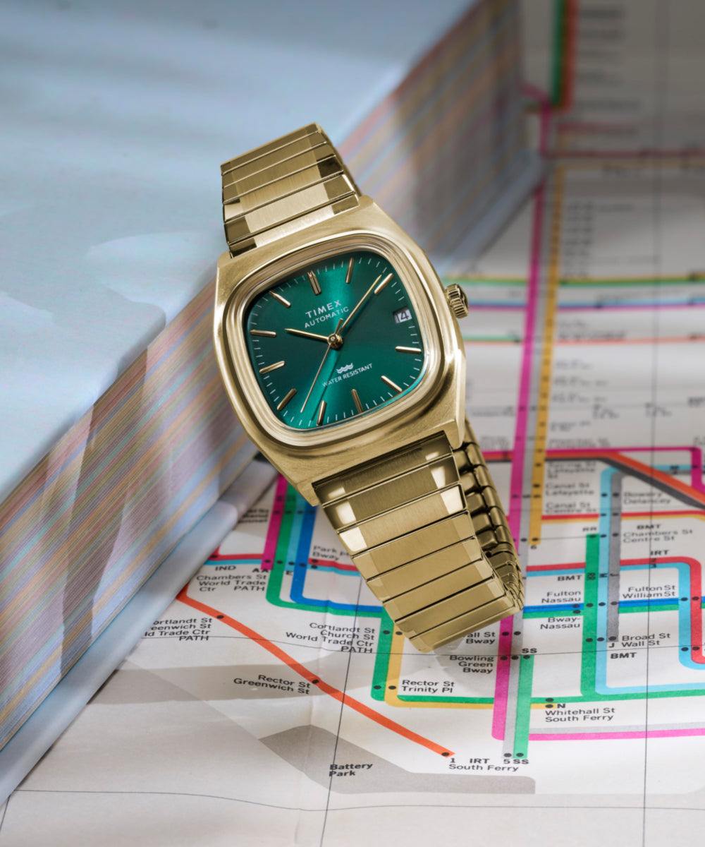 Timex® Automatic 1983 E Line 34mm Stainless Steel Expansion Band