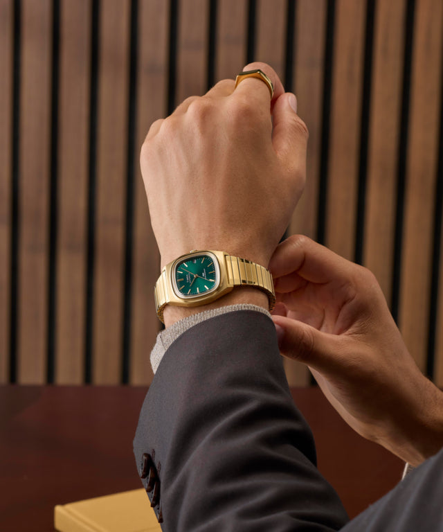 TW2Y67700 Timex® Automatic 1983 E Line 34mm Stainless Steel Expansion Band Watch Primary Wrist Image