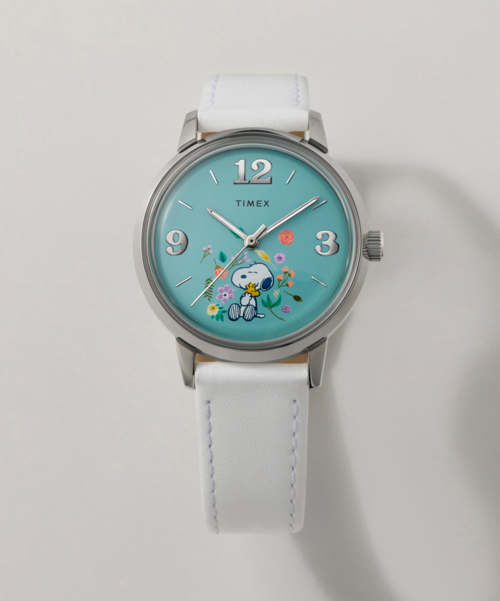 Snoopyryder です。 Peanuts® x Timex Marlin® Flower Dial 38mm Leather Strap Watch