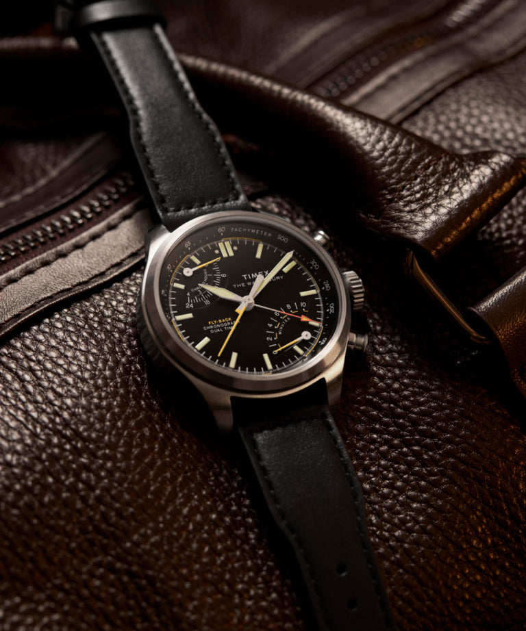 TW2Y70000 Waterbury Ace Fly-Back Chronograph 43mm Leather Strap Watch Campaign Key Silhouettes (Beauty shots) Image