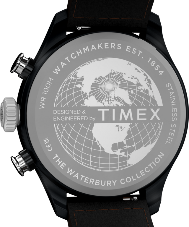 TW2Y70100 Waterbury Ace Fly-Back Chronograph 43mm Leather Strap Watch Caseback Image