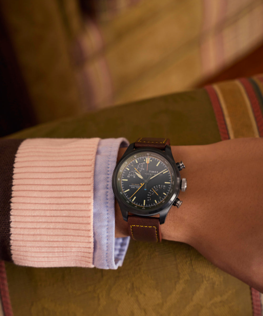 Waterbury Ace Fly-Back Chronograph 43mm Leather Strap Watch