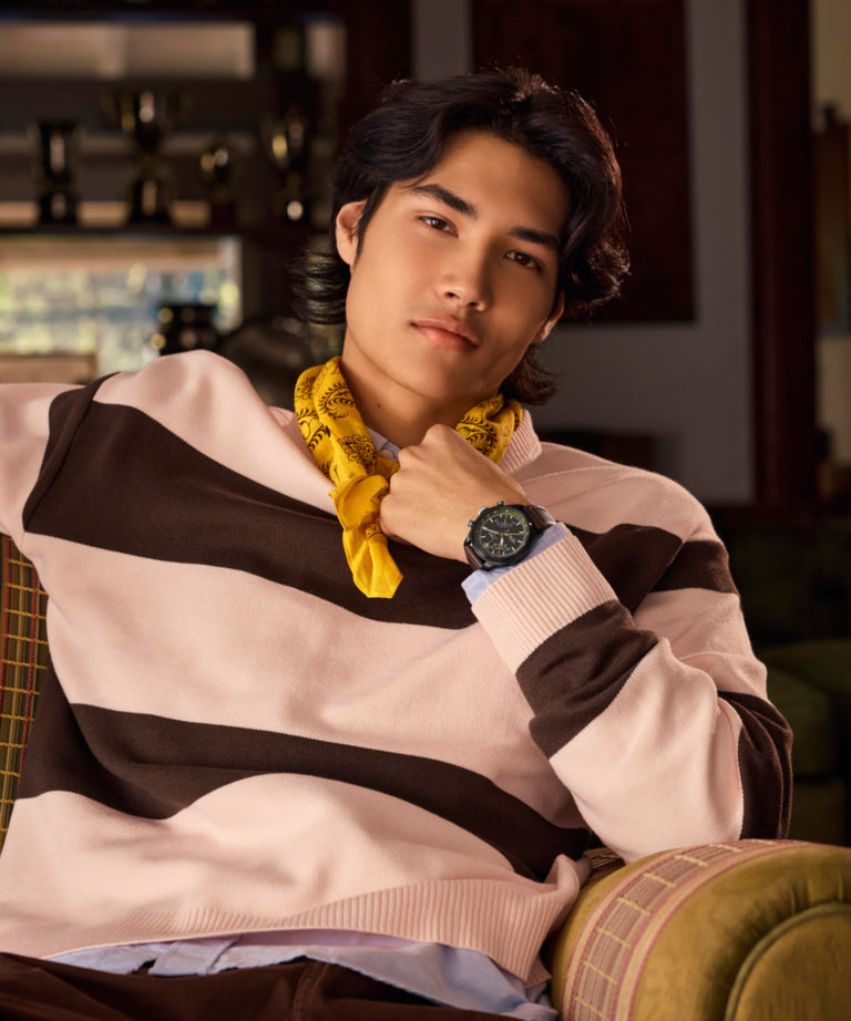 TW2Y70100 Waterbury Ace Fly-Back Chronograph 43mm Leather Strap Watch Lifestyle 2 Image