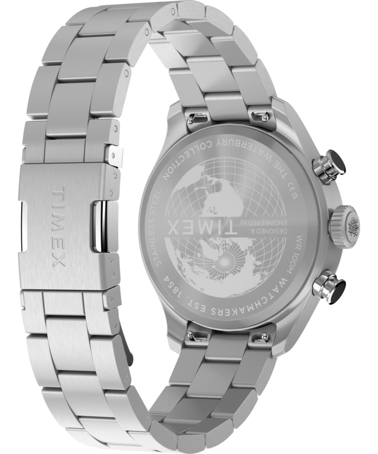 TW2Y70200 Waterbury Ace Fly-Back Chronograph 43mm Stainless Steel Bracelet Watch Caseback with Attachment Image