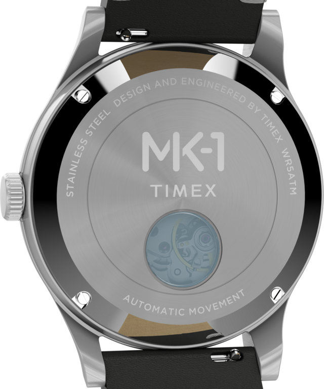 TW2Y71800 Timex MK1 Automatic 40mm Leather Strap Watch Caseback Image
