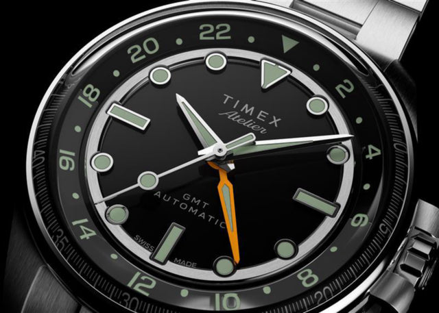 TW2Y72300 Timex Atelier GMT24 M1a 40mm Swiss Made Automatic Stainless Steel Bracelet Primary Packaging Image
