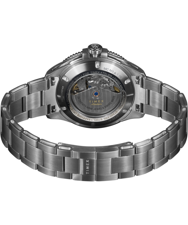 TW2Y72500 Timex Atelier Marine M1a 41mm Swiss Made Automatic Stainless Steel Bracelet Caseback with Attachment Image