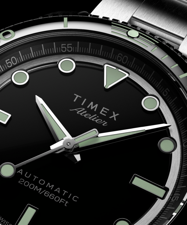 TW2Y72500 Timex Atelier Marine M1a 41mm Swiss Made Automatic Stainless Steel Bracelet Campaign Key Silhouettes (Beauty shots) Image