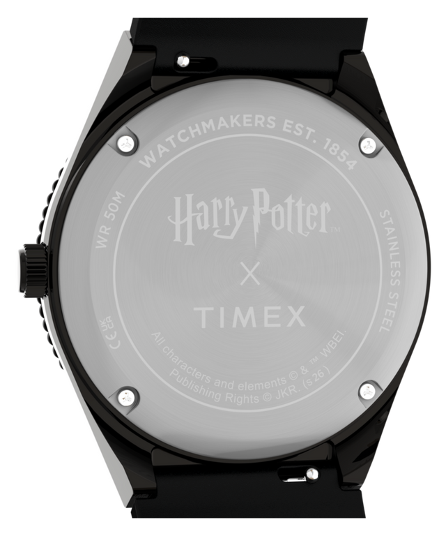 TW2Y76000 Harry Potter x Q Timex Time Turner 36mm Leather Strap Watch Caseback Image
