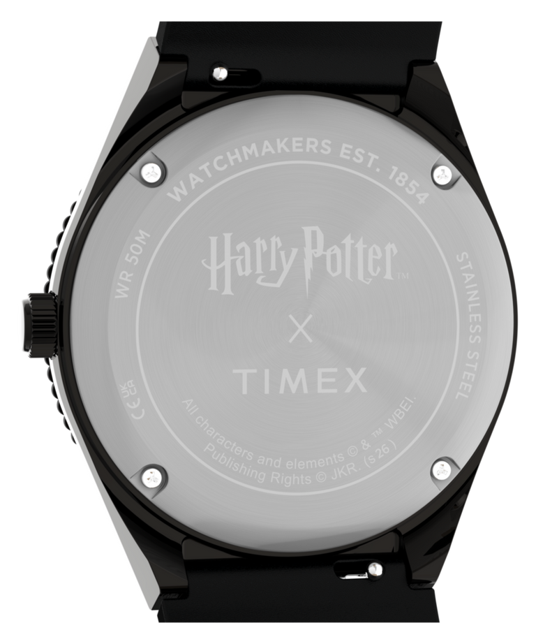 TW2Y76000 Harry Potter x Q Timex Time Turner 36mm Leather Strap Watch Caseback Image