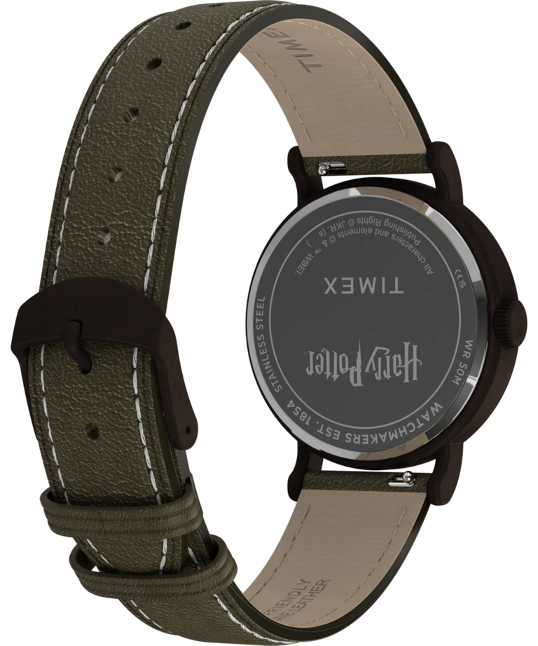 TW2Y77000 Harry Potter x Timex Weekender Sorting Hat 37mm Leather Strap Watch Caseback with Attachment Image