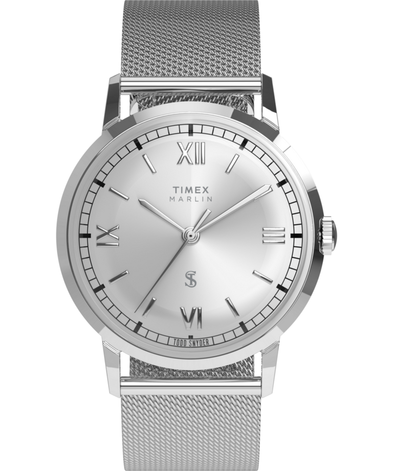 TW2Y83800 Todd Snyder x Timex Marlin® Mesh 34mm Stainless Steel Bracelet Watch Primary Image